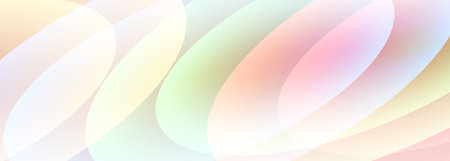 Colorful abstract design featuring smooth overlapping shapes and a soft pastel palette in a vibrant...