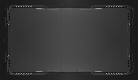 Grey HUD frames. Vector futuristic user interface. Modern technology digital control panel design. Vector illustrationのイラスト素材
