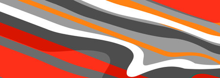 Colorful abstract geometric background with curved objects. Abstract modern wide banner with colored shapes. Vector illustrationのイラスト素材