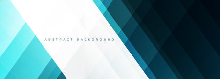 Dark blue abstract wide banner with white line and geometric shapes. Vector modern abstract backgroundのイラスト素材