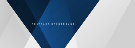 White and blue modern abstract background wide banner with geometric shapes. Vector illustrationのイラスト素材