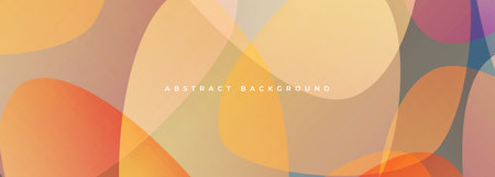 Warm colorful translucent shapes overlap in soft layered composition with sunlit gradients, warm...