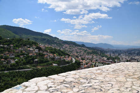 The ruins of Vratnik, a fort in Bosnia and Herzegovina.の写真素材