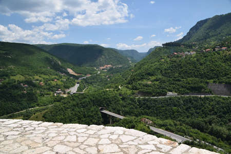 The ruins of Vratnik, a fort in Bosnia and Herzegovina.の写真素材