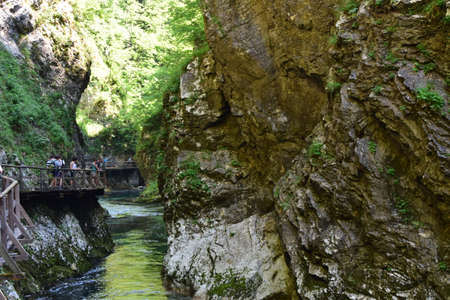 Vintgar gorge, a beautiful natural feature near Bled, Slovenia.の写真素材