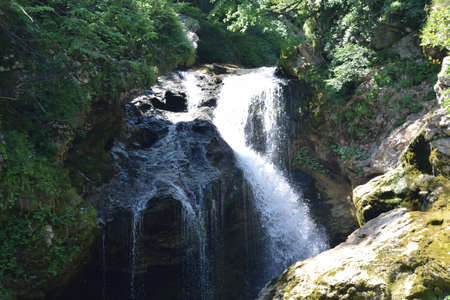 Vintgar gorge, a beautiful natural feature near Bled, Slovenia.の写真素材