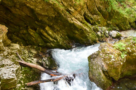 Vintgar gorge, a beautiful natural feature near Bled, Slovenia.の写真素材