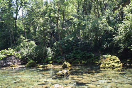 Vintgar gorge, a beautiful natural feature near Bled, Slovenia.の写真素材