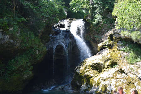 Vintgar gorge, a beautiful natural feature near Bled, Slovenia.の写真素材