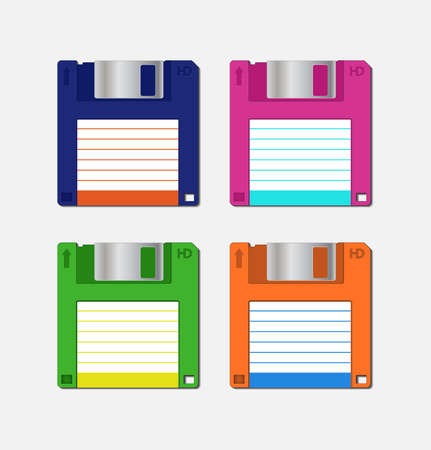 Vector floppy disk setのイラスト素材