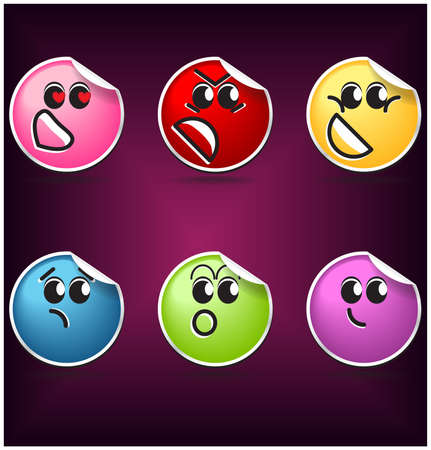 Vector smile sticker setのイラスト素材