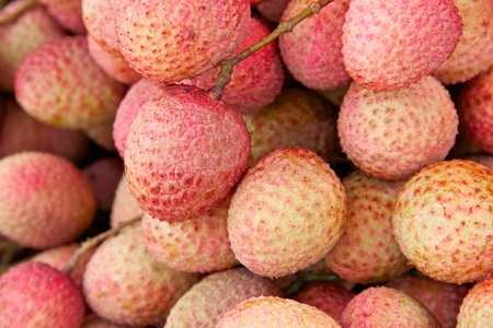 Lychee close up, tropical fruitの写真素材