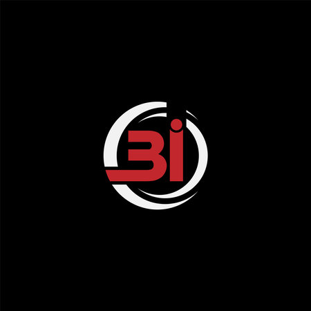 Initial linked letter BI logo design. Modern letter BI logo design vector with modern trendy.のイラスト素材