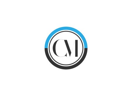 Initial CM Letter Logo Creative Modern Typography Vector Template. Creative Luxury Letter CM Logo Vector.のイラスト素材
