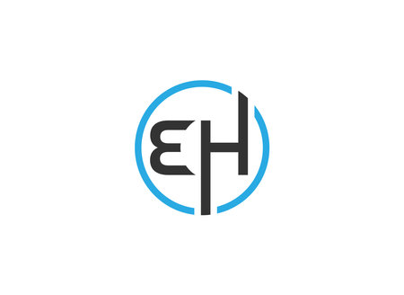 Modern letter EH logo design Vector. Initial linked letter EH logo design with creative, minimal and modern trendy.のイラスト素材
