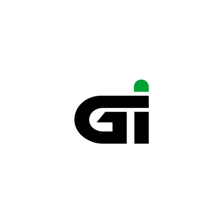 GI company name initial letters monogram. GI Vector Icon.のイラスト素材