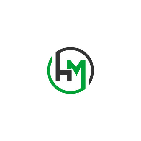 Letter HM Logo Design Vector Template. Initial HM Letter Design Vector Illustration.のイラスト素材