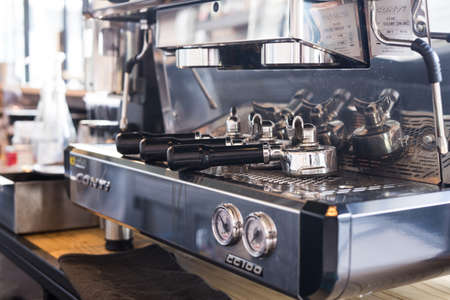 Stand by coffee machineのeditorial素材