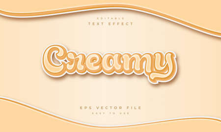 Creamy editable text effectのイラスト素材
