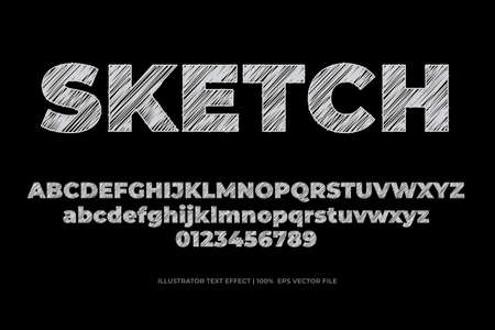 Sketch editable text effectのイラスト素材