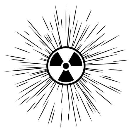 Ionizing radiation symbol with radioactive rays.のイラスト素材