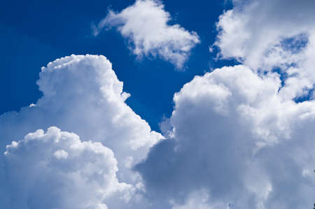 Very beautiful white clouds in the blue sky.