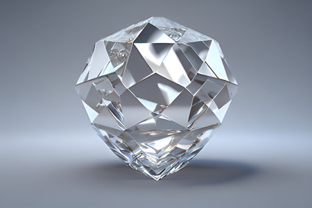 AI Generative Diamond on a gray background. 3d rendering. Computer digital drawing, big Diamond,
