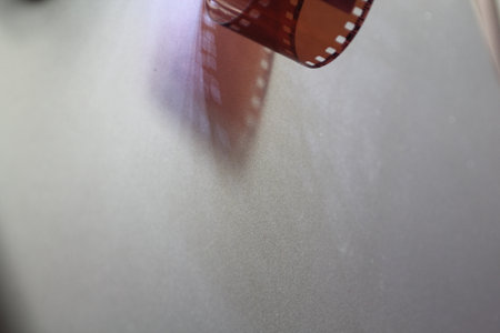 Shading light from photographic film intensity on a silver backgroundの写真素材