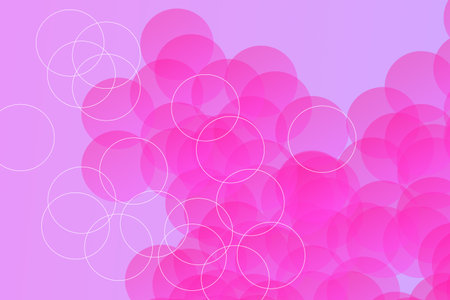 Abstract background with circles in pink and purple colors. Vector illustration.の写真素材
