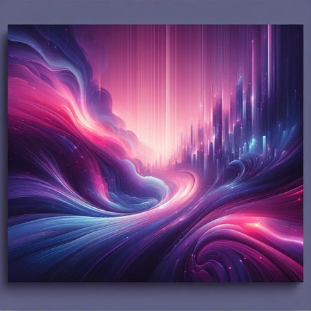 Abstract background, futuristic wavy illustration, 3d rendering. Computer digital drawing.の素材