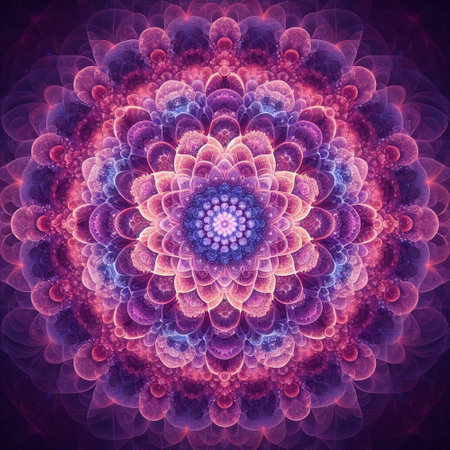 Abstract fractal. Fractal art background for creative design. Decoration for wallpaper, desktop, poster, cover booklet. Print for clothes, t-shirt. Creative illustration for designの素材