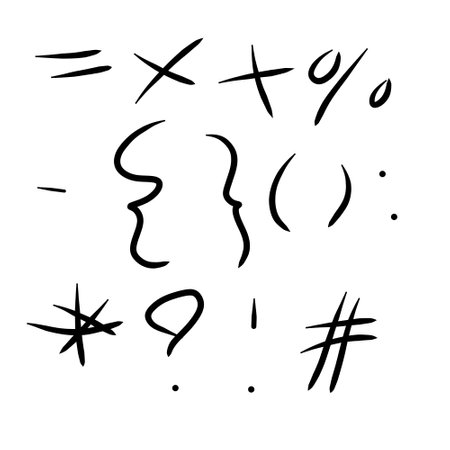 Hand drawn doodle alphabet. Vector illustration. Lettering.