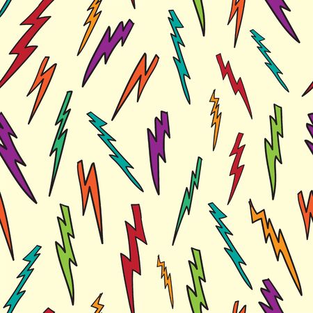Vector lightning bolt pattern light background seamless pattern.のイラスト素材