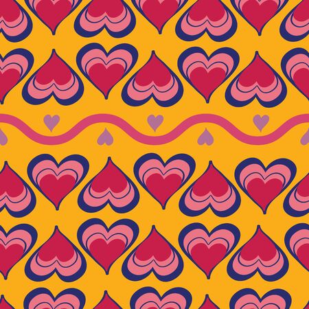 Heart seamless pattern.Colorful hearts.Packaging design for gift wrap. Abstract geometric modern background. Vector illustration. Art deco style. Heart seamless patternのイラスト素材