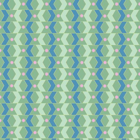 Seamless Vector Geometic Pastel Green and Blue Pattern. Perfect for fabric, wallpaper and scrapbooking.のイラスト素材