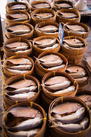 fish in the market thailandの写真素材