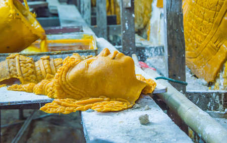 big candle festival in thailandの写真素材