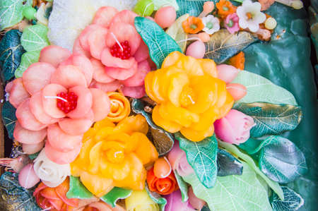 the big candle festival in thailandの写真素材