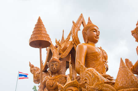 the big candle festival in thailandの写真素材