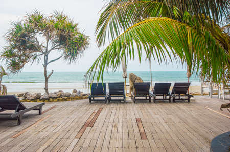 beach chairの写真素材