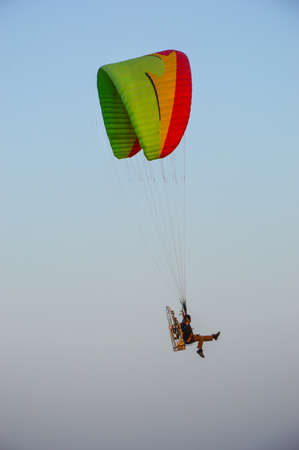 paramotor flying in the air