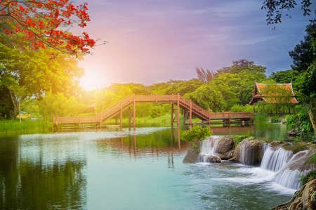 waterfall in thailandの写真素材