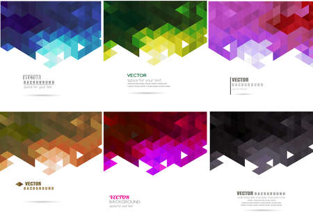 abstract business colorful technology background vector setのイラスト素材