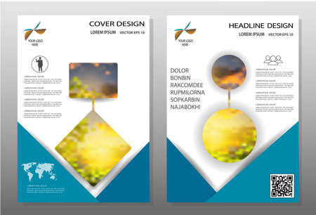 Flyer,Blue annual report brochure,Modern flyer design template illustration vector, Leaflet cover presentation abstract design,Headline baackground, layout in A4 sizeのイラスト素材