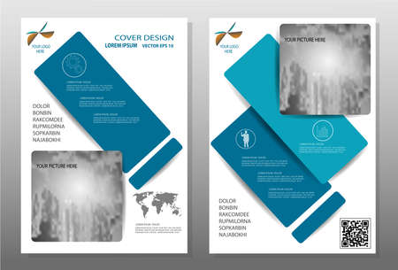 Flyer,Blue annual report brochure,Modern flyer design template illustration vector, Leaflet cover presentation abstract design,Headline baackground, layout in A4 sizeのイラスト素材
