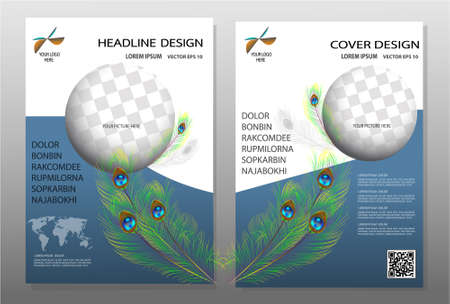 Flyer,Blue annual report brochure,Modern flyer design template illustration vector, Leaflet cover presentation abstract background,Headline baackground, layout in A4 sizeのイラスト素材