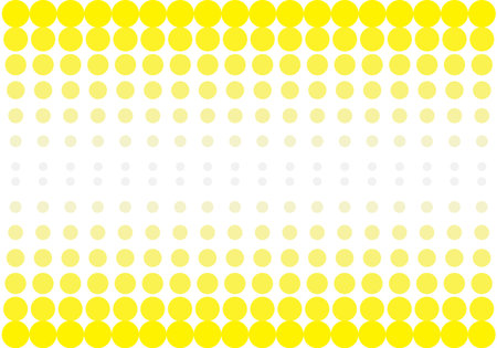 Abstract yellow squares rounded pattern halftone isolated on black background. Vector graphic illustrator.のイラスト素材