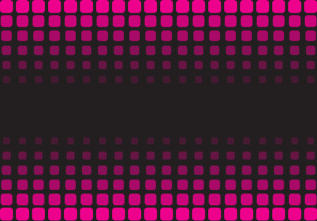 Abstract pink squares rounded pattern halftone isolated on black background. Vector graphic illustrator.のイラスト素材