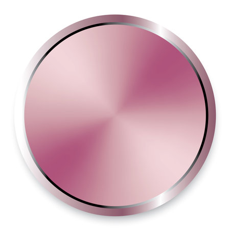 3D circle pink gold gradient and chromium metallic isolated on white background. Vector graphic illustrator.のイラスト素材