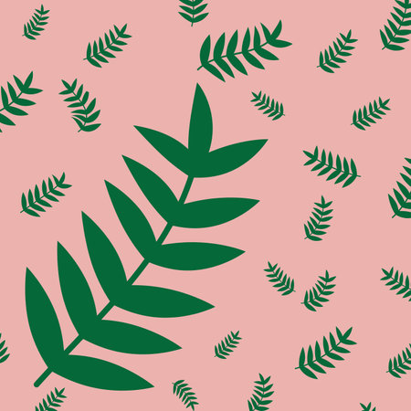 Abstract leaf nature shape and garden on pink background. Vector graphic illustration.のイラスト素材
